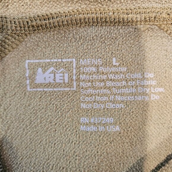 REI Womens Olive Green Quarter Zip Athletic Pullover Long Sleeve Made In USA - Picture 8 of 10